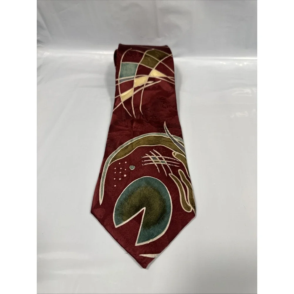 Vintage Pierre Cardin Men's Tie Multicolor‎ Geometric Necktie 100% Silk Classic